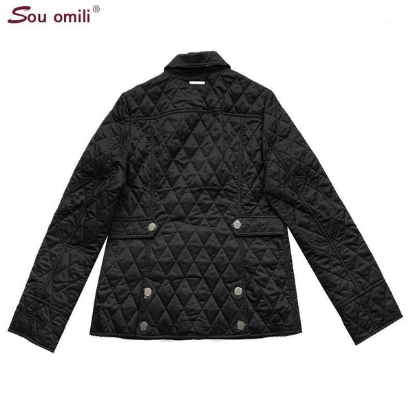 

quilted cotton-padded jacket women black lozenge winter jacket plus size coat femininas chaqueta pockets outerwear1, Black;brown