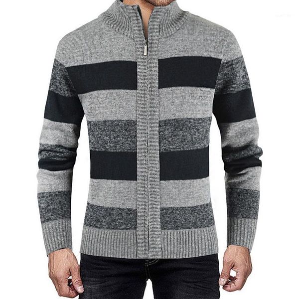 

2020 new casual sweater cardigan loose fashion jacket with thicker knitted colorblock cardigan knit autumn winter coat1, White;black
