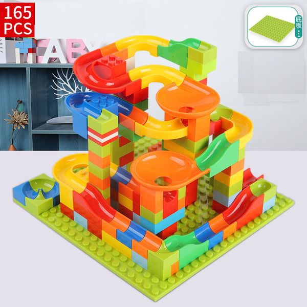 

165pcs crazy ball building blocks marble race run maze ball track building blocks plastic funnel slide toy blocks toys for children good