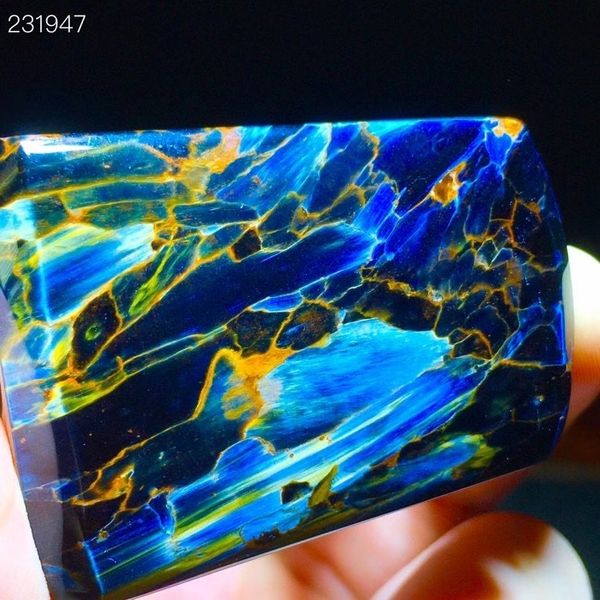 

natural blue certificate pietersite chatoyant rectangle cat eye 48/34.7/9.3mm female male necklace jewelry aaaaaaaaaaaaaa fq8z, Silver