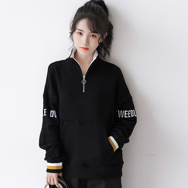 

winter women warm black hoodies pullovers sweatshirt harajuku streetwear of the fashion jumper hoodie ladies 4vux