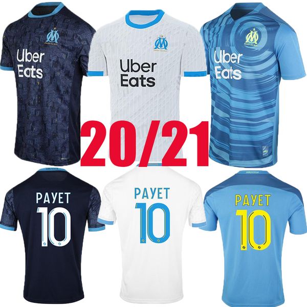 

olympique de marseille soccer jersey 2020 2021 om maillot de fepe payet таувин бенедетто поло 20 21 луис генрике футбол мужчины, Black