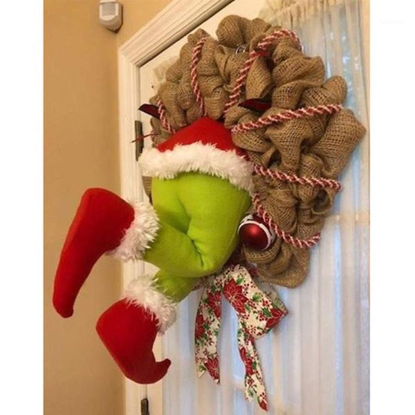 

christmas thief santa wreath creative funny christmas garland decorations great gifts for friends for front door1