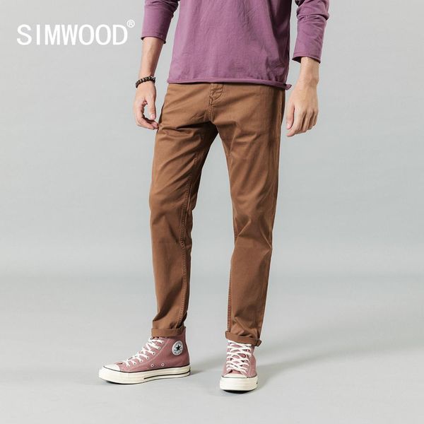 

simwood spring winter pants men causal vintage washed brand clothing trousers 190453 201109, Black