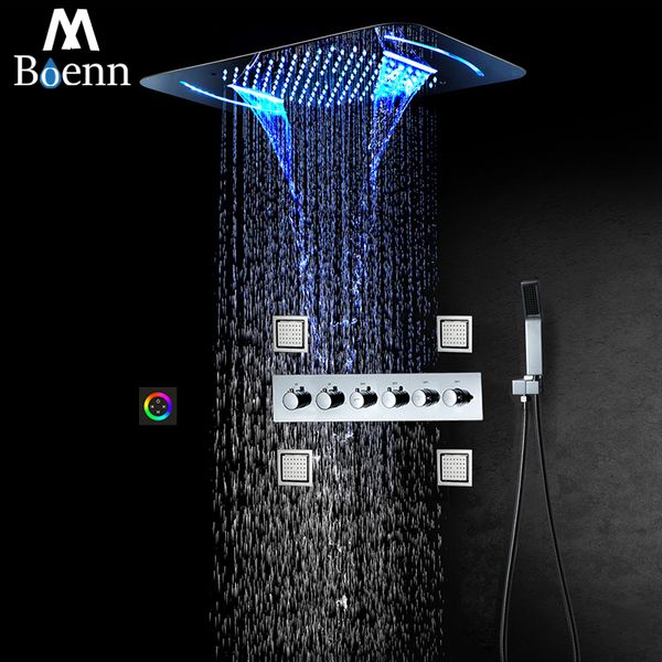 

rain shower systems for bathroom faucet led shower set thermostatic valve bath mixer taps waterfall shower head home improvement