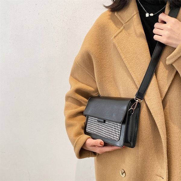 

solid color pu leather flap crossbody bags for women 2021 chain shoulder messenger bag female casual travel lock handbags