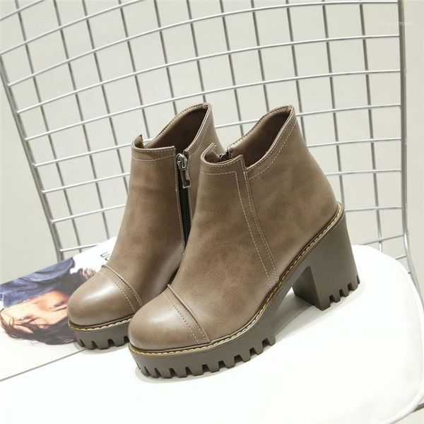 

women's mid calf boots round toe platform female shoes boots-women winter footwear ladies mid-calf lolita 2020 low1, Black