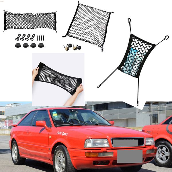 

for audi coupe car auto vehicle black rear trunk cargo baggage organizer storage nylon plain vertical seat net
