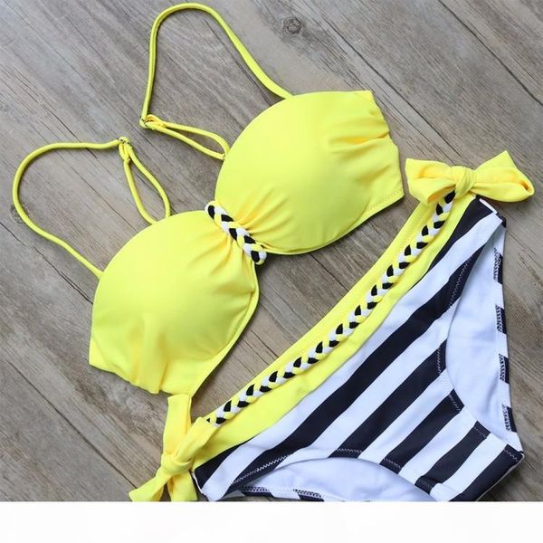

2018 fashion swimwear bikini swimsuit push up female summer bikini set swimwear padded women swimsuit, White;black