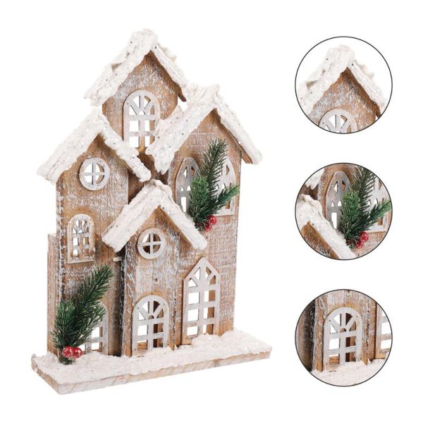 

party decoration 1 pc durable chic prime sturdy luminous wood house ornament
