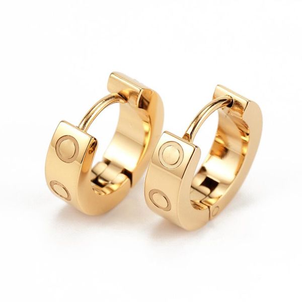 Orecchini d'amore in oro rosa 18 carati in acciaio al titanio per donne squisite semplici orecchini da donna alla moda