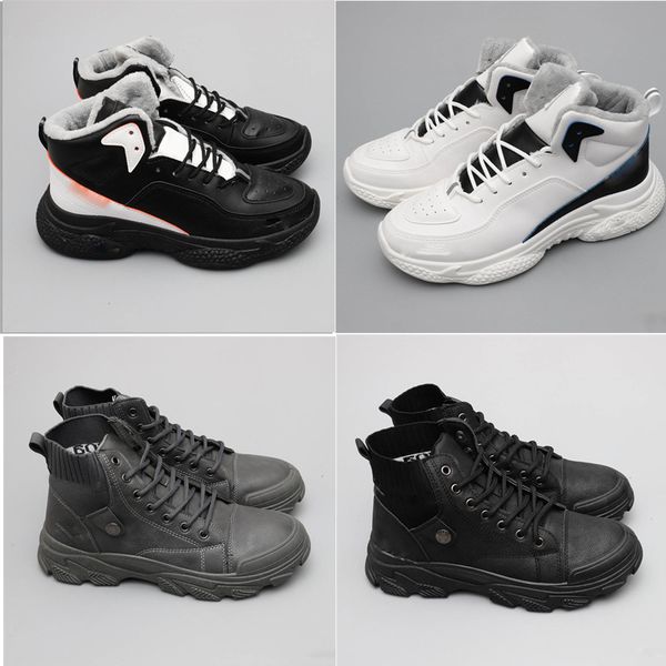 

add tenis dama 40-44 winter platform fashion snow boots waterproof anti-skid add velvet to keep warm comfortable rubber mens shoes, Black