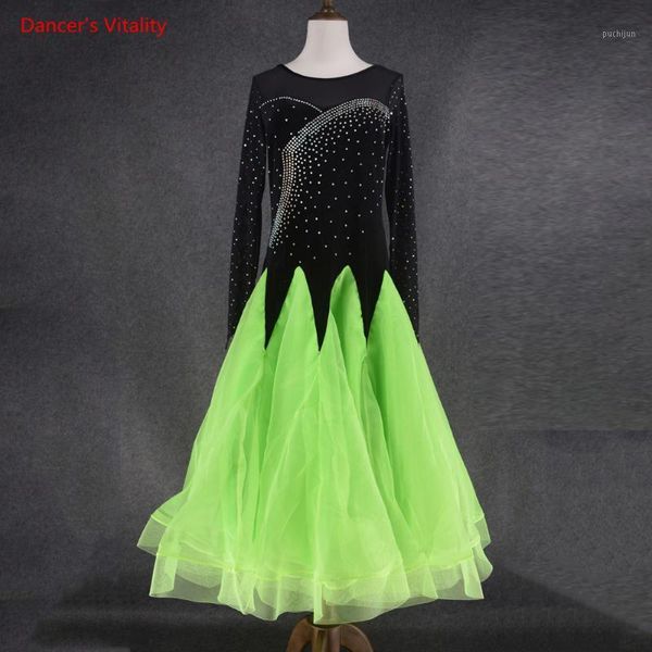 

women ladies standard ballroom dance costume latin competition dress lady latin ballroom waltze dance performance dresses1, Black;red