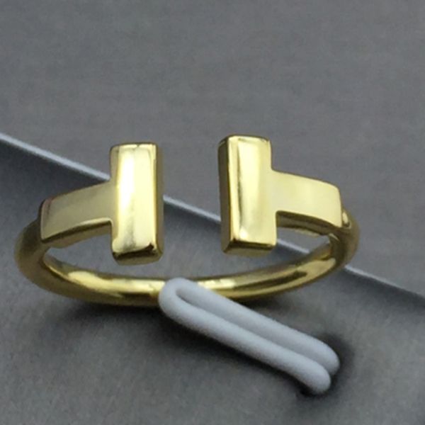 

brand 925s sterling silver fashion double t letter index finger ring simple ins tide open net red personality cold wind ring femal273q