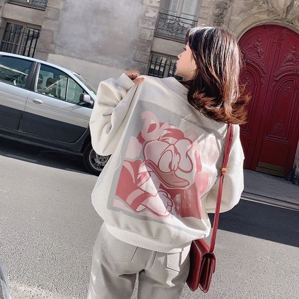 

lsweater women plush thickened fall / winter 2020 new korean loose pullover slouchy wind ins jacket autumn trend, Black