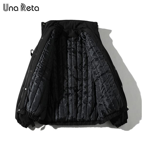 

una reta winter jacket coats men new casual windbreaker jackets mens parka plus size hip hop bandage design coats man streetwear 201204, Black