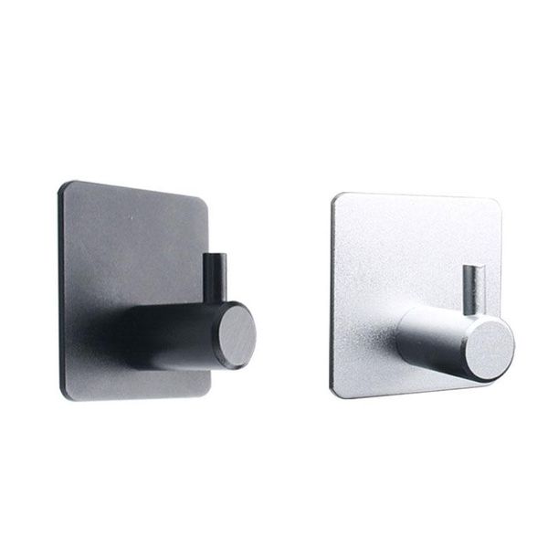 

hooks & rails 2pcs/set self-adhesive stainless steel door hook family robe hanging towel wall hanger for kitchen bathroom
