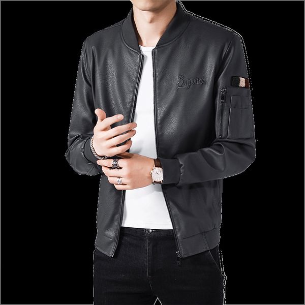

байкер куртка кожа мужчин повседневный руно твердая кожезаменитель man jacket печати вышивки с карманом bomber мужские пальто зима для одежд, Black;brown