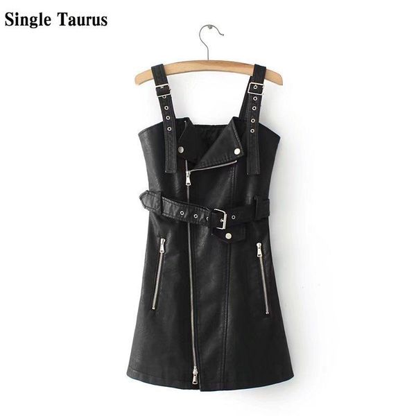 

fashion woman pu dress 2020 summer streetwear leather mini dresses strapless sheath dress with sashes black vestidos verano, Black;gray