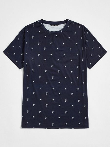 

men coconut tree print tee s1yk#, White;black