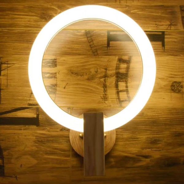 

wall lamp applique led light circle lampe murale luminaire moderne apliques de pared iluminacion interior loft decor wood