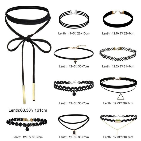 

chains choker necklace black classic velvet stretch gothic tattoo, Silver