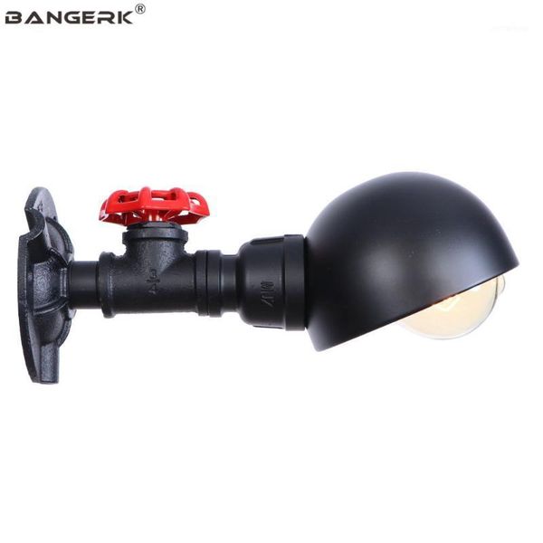 

loft decor wall lamp retro black iron water pipe led wall light industrial valve edison sconce home lighting luminaire1