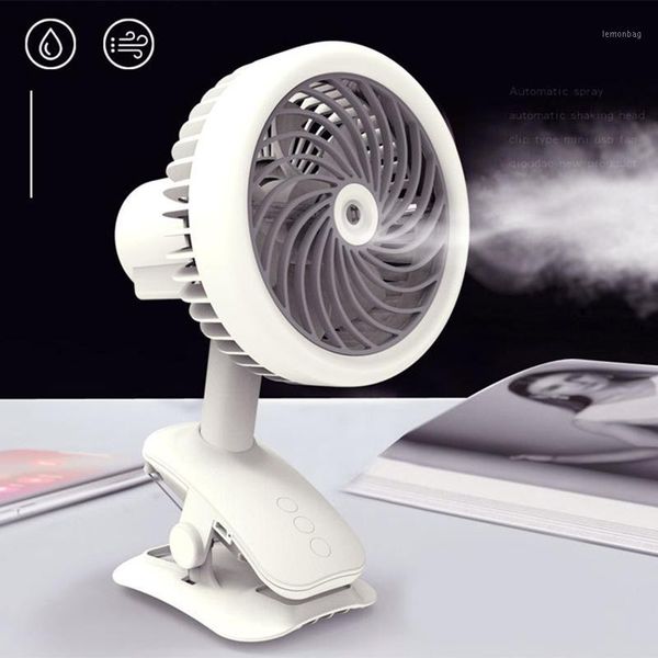 

deskspray fan usb rechargeable air-cooled humidification fan cooler1