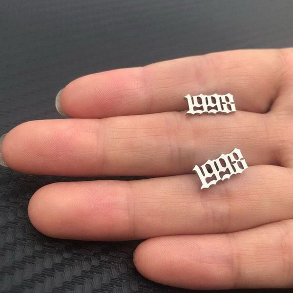 

1 пара золотых цвет из нержавеющей стали серьги из нержавеющей стали для мужчин женщины готический улица панк серьги 1989 2000 свадьба дата, Golden