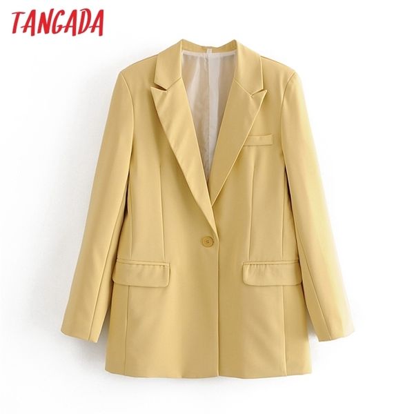 

tangada women candy color blazer female long sleeve 2020 autumn office lady blazer formal suits lj201212, White;black