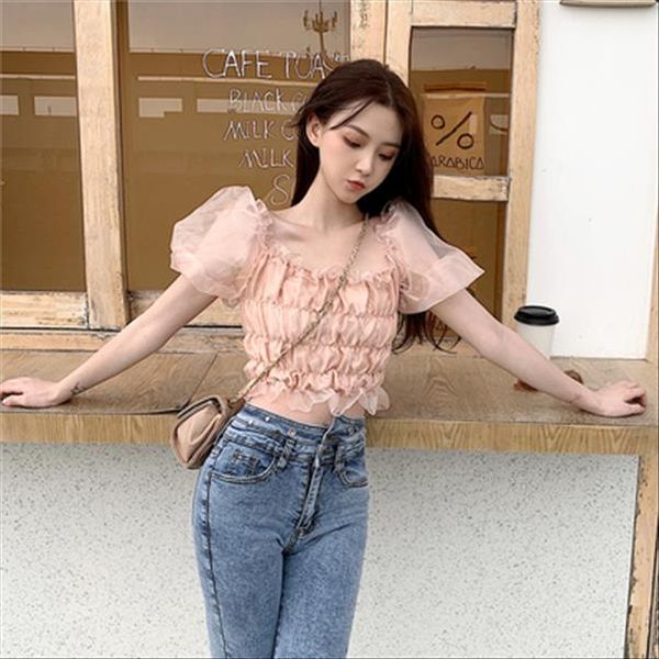 

rugod elegant chiffon ruffles women blouse korean chic lace patchwork slims female fashion solid sweet girl blouses 201920new, White