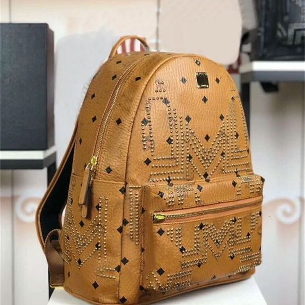 

new fashion korean punk m rivets men and women student bag travel backpack