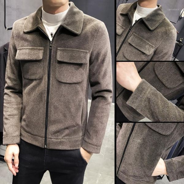 

men's jackets autumn and winter mink velvet skinny pure color lapel with jacket1, Black;brown