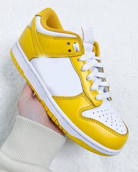 

2021 authentic sb dunk wmns low laser orange yellow white leather men women outdoor skateboard shoes sports sneakers with box, Black