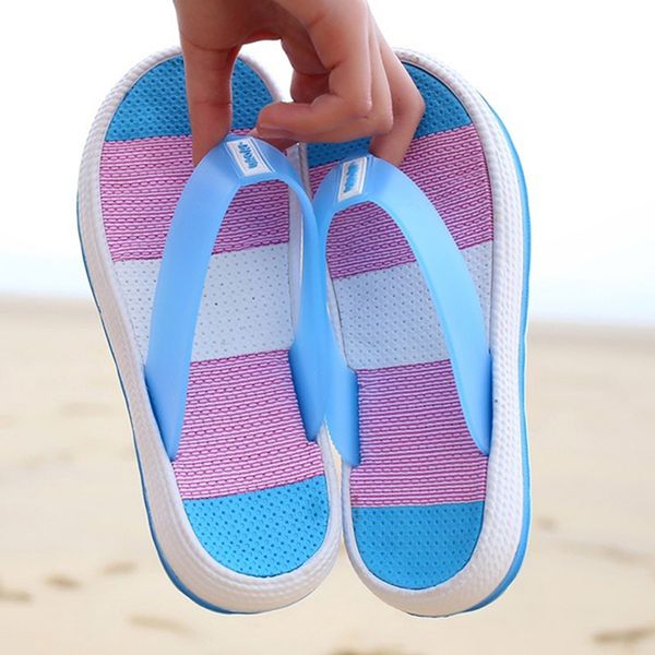 

summer slippers 2021 female sandal casual women soft bottom beach shoes rainbow flip flops, Black