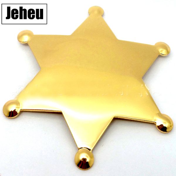 

wholesale simple design blank metal no badge creative gifts fashion gold or rhodium six angles hexagon star pin brooch 201009, Gray