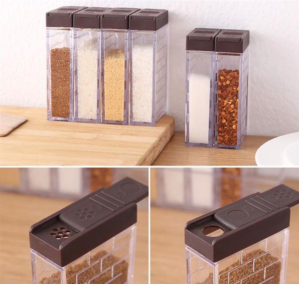 

6-case seasoning boxes set with tray double-outlet lid connt containers transparent spice shakers (coffee) wmtojxk dayupshop
