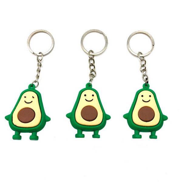 

keychains 1pc cute keychain simulation fruit avocado shaped keyring 3d soft key chains fashion jewelry party gift, Silver