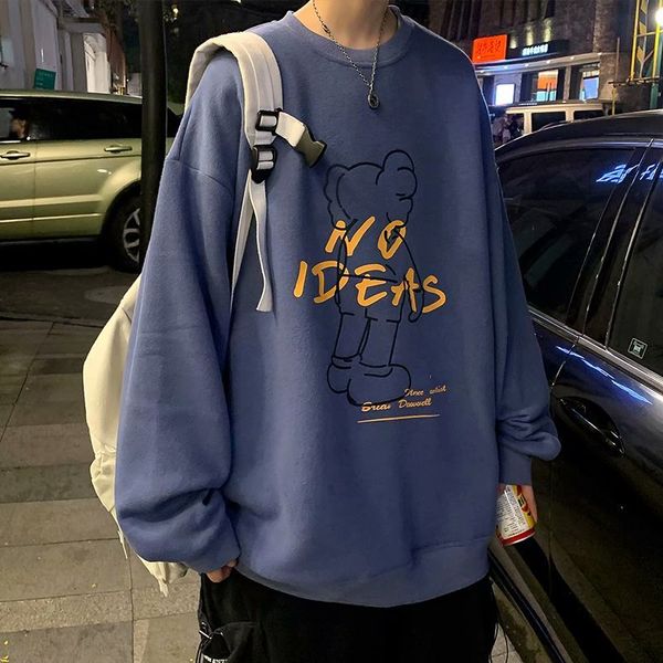 

2021 male sweatshirt spring new winter released long sleeves around and female neck youth m-5xl rlsv, Black