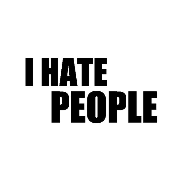 

14.1cm*7cm fun high-quality vinyl car sticker i hate people decoration decals black silver c15-2371