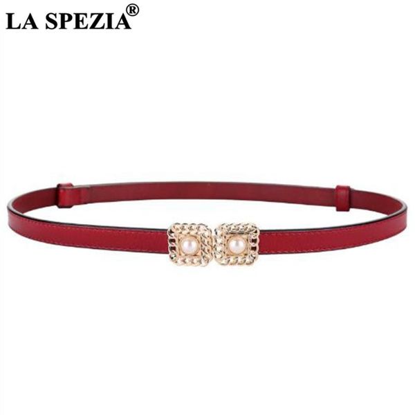 

специя двойной пряжкой кожаный ремень женщины тонкие натуральная кожа коровы ремни женщины марка pearl real женские узкие ремни, Black;brown