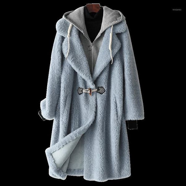 

100% wool jacket autumn winter coat women clothes 2020 real fur coat korean sheep shearling women suede lining zt39021, Black