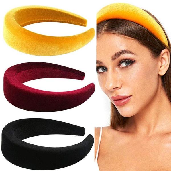 

hair accessories padded headbands for women thick velvet headband vintage wide hairband elastic hoops fashion valentine