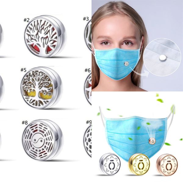 

diy perfume locket mask noose mini magnetic aromatherapy locket for face masks essential oil diffuser snap button collar clip jewelry h12104, Red;brown