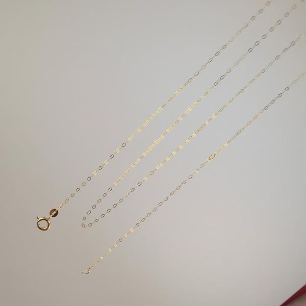 

chains genuine 18k solid real gold chain necklace o shape cross au750 fully 1.0mm width, Silver