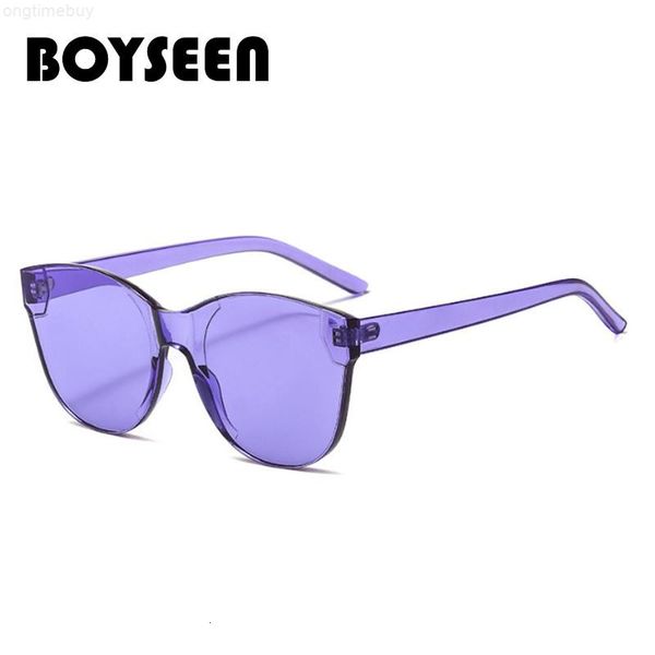 

women/men designer square boyseen fashion sunglasses women rimless eyewear candy color mirror a011, White;black