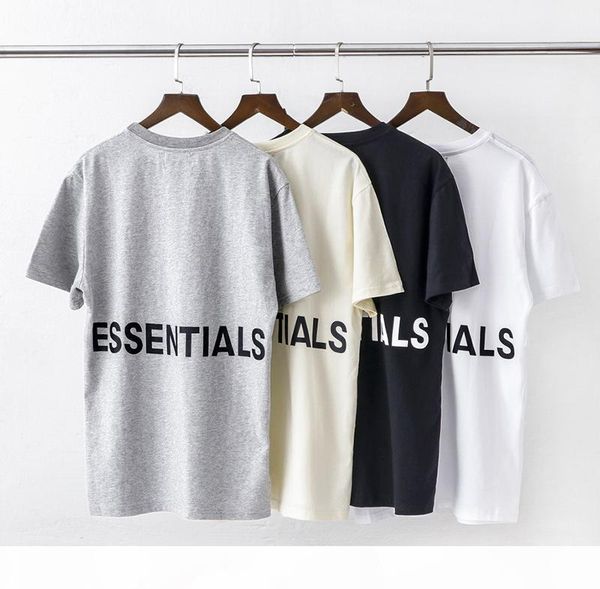 

summer multi-line short-sleeve t-shirt for men women - letters essentialss printing bottoming shirt loose streetwear tee casual, White;black