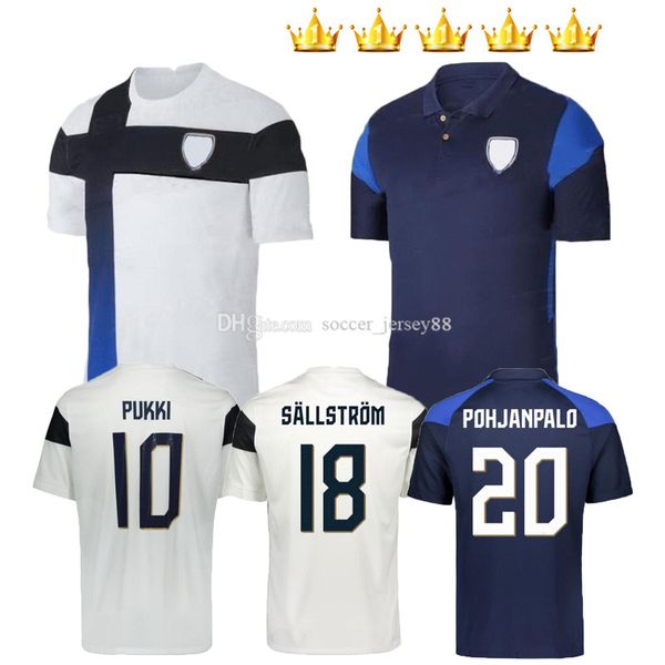 

2020 2021 finland team mens soccer jerseys 20 21 new pukki skrabb raitala jensen lod kamara home away kits uniforms football shirt uniforms, Black;yellow