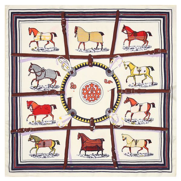 

silk neck scarf woman animal print square scarves bandana vintage hijab foulards lady tie headband neckerchief 53x53cm, Blue;gray