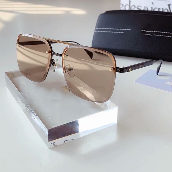 

designer men sunglasses classic business half-frame sunglasses fashion trend anti-ultraviolet sunglasses with box b22, White;black